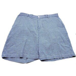 Jos A Banks Shorts Mens Size 38 "Stay Cool" Blue Plaid Casual Golf Tennis Preppy